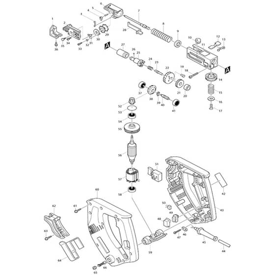 Makita 6832 - Auto Feed Screwdriver - Power Tool Diagram