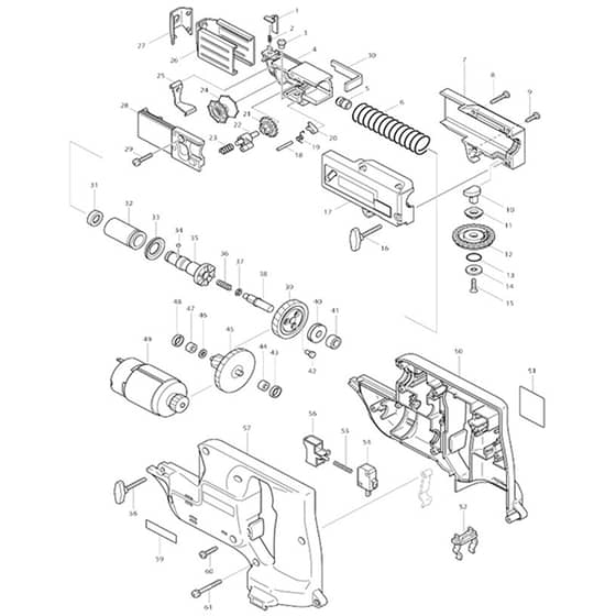 Makita 6835D - Cordless Auto Feed Screwdriver - Power Tool Diagram