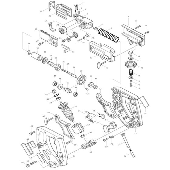 Makita 6836 - Auto Feed Screwdriver - Power Tool Diagram