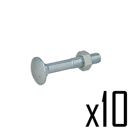 Coach Bolt & Nut M8 x 50mm, Pack Of 10