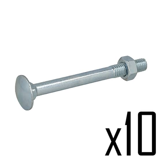 Coach Bolt & Nut M8 x 80mm, Pack Of 10