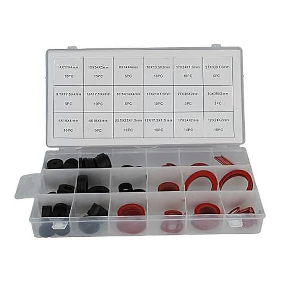 Rubber & Fibre Washers Assortment (141 Piece)