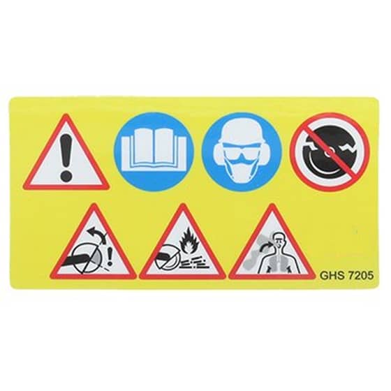 Stihl Disc Cutter Shroud Top Warning Decal - Limited Stock Left