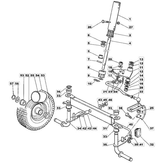 725M - 2002 - 13-2657-12 - Mountfield Ride On Mower Steering Diagram