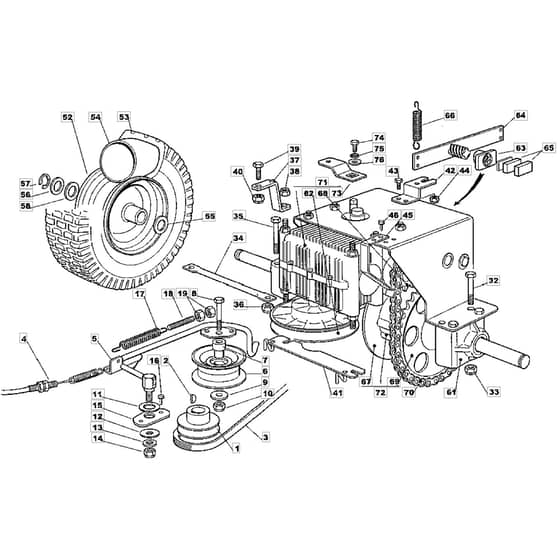 725M - 2002 - 13-2657-12 - Mountfield Ride On Mower Transmission Diagram