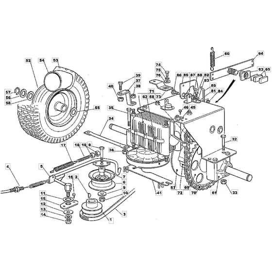 725M - 2003 - 13-2657-13 - Mountfield Ride On Mower Transmission Diagram