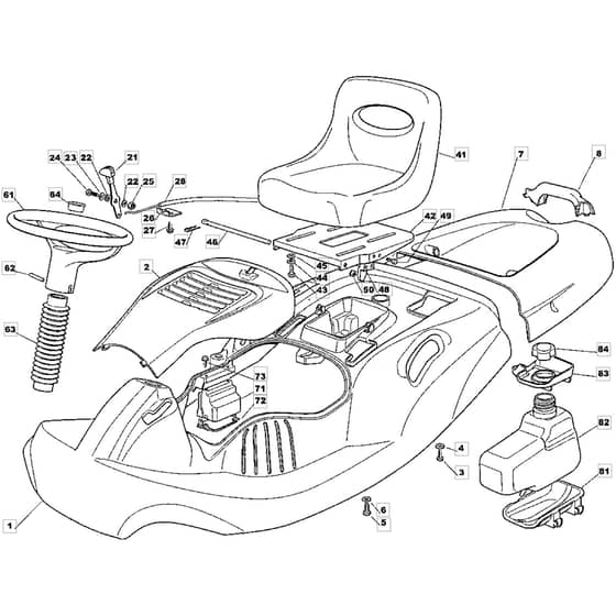 725M - 2002 - 13-2657-32 - Mountfield Ride On Mower Body Diagram