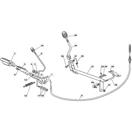 725M - 2002 - 13-2657-32 - Mountfield Ride On Mower Controls Diagram