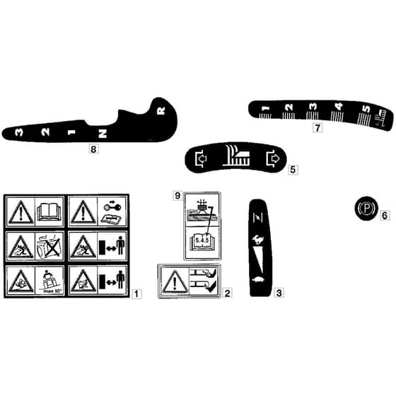 725M - 2002 - 13-2657-32 - Mountfield Ride On Mower Labels Diagram
