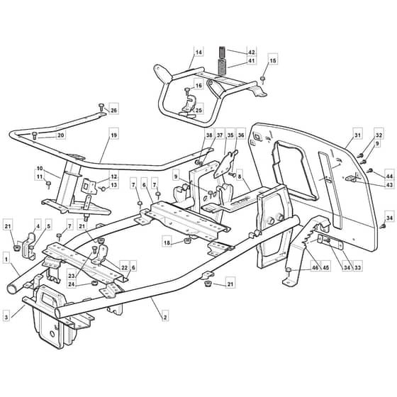 725M - 2008 - 299971533/M08 - Mountfield Ride On Mower Frame Diagram