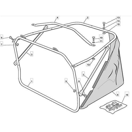 725M - 2007 - 299971583/MO7 - Mountfield Ride On Mower Grasscatcher Diagram