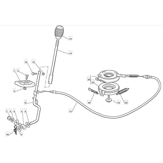 725M - 2003-2006 - 299971633/MOE - Mountfield Ride On Mower Clutch Diagram