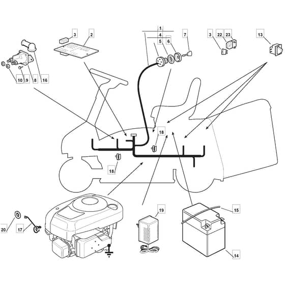 725M - 2003-2006 - 299971633/MOU - Mountfield Ride On Mower Electrics Diagram