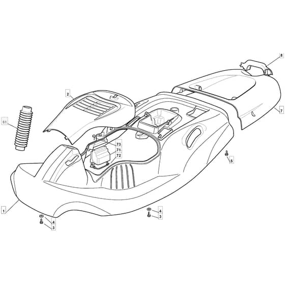 725M - 2009 - 2T0114483/UM9 - Mountfield Ride On Mower Body Diagram