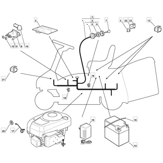 725M - 2009 - 2T0114483/UM9 - Mountfield Ride On Mower Electrics Diagram