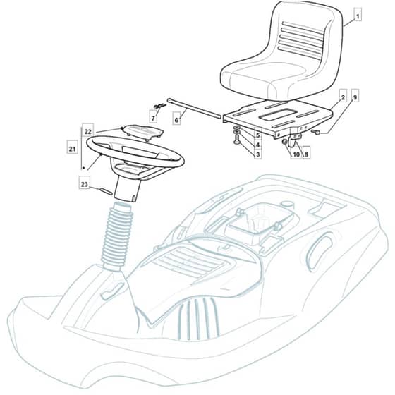 725M - 2009 - 2T0114483/UM9 - Mountfield Ride On Mower Seat Diagram