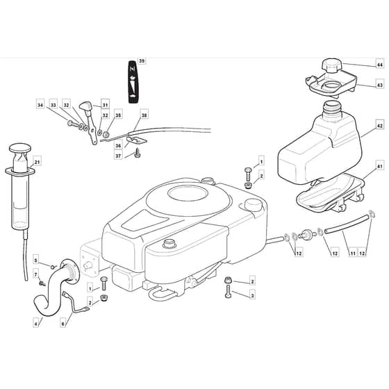 725V - 2010 - 2T0030283/M10 - Mountfield Ride On Mower B&S Engine Diagram