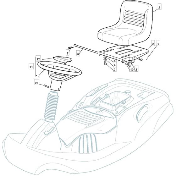 725V - 2010 - 2T0030283/M10 - Mountfield Ride On Mower Seat Diagram