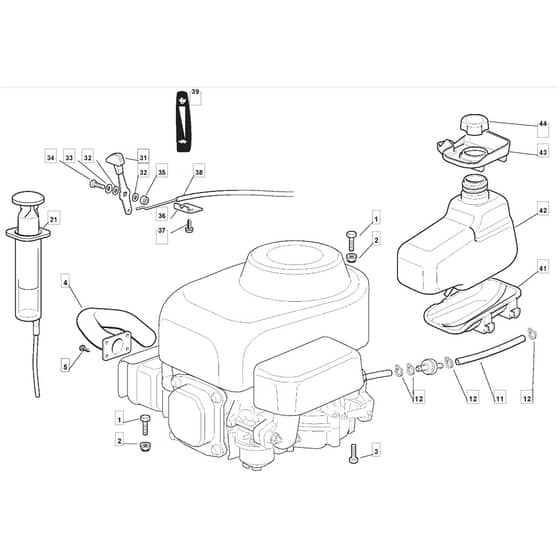 725V - 2011-2013 - 2T0314483/UM9 - Mountfield Ride On Mower Engine Diagram