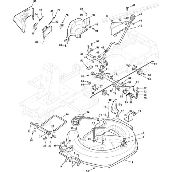 727 H - 2014-2015 - 2T0105483/M14 - Mountfield Ride On Mower Cutting Plate Diagram