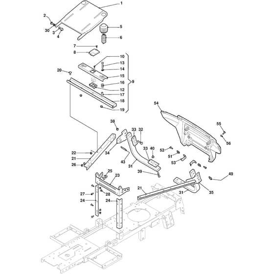 727 H - 2014-2015 - 2T0105483/M14 - Mountfield Ride On Mower Frame Diagram