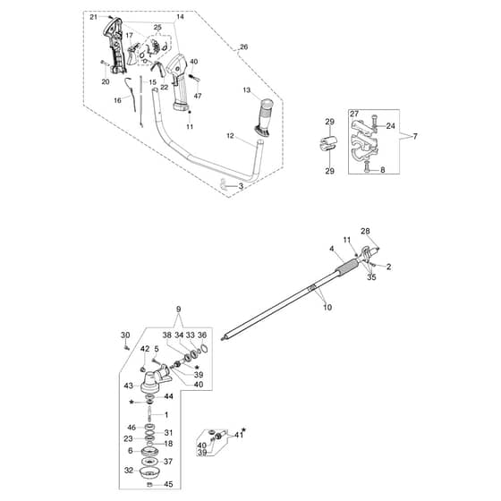 741 - Oleo-Mac Brushcutter Transmission Diagram