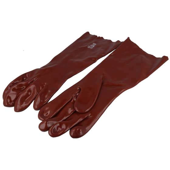 PVC Gauntlets 18 Inch - Red - Size 9.5
