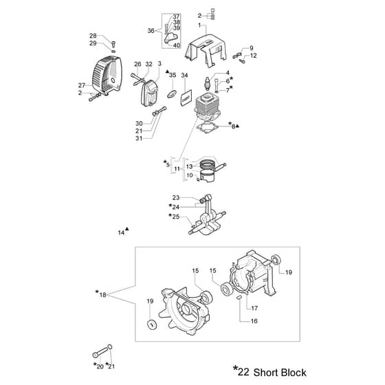 753 T - Oleo-Mac Brushcutter Engine Diagram