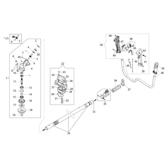 754 T - Oleo-Mac Brushcutter Transmission Diagram