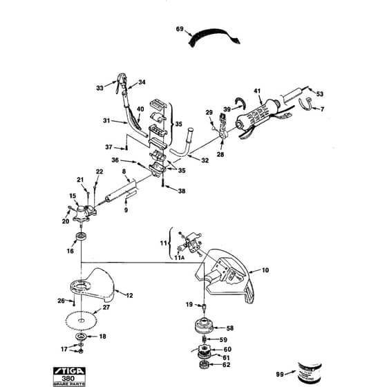 8000 - 1991-1993 - 19-2131-13 - Stiga Brushcutter Trimmer Diagram