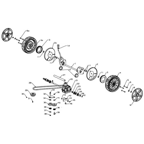 Masport 800AL - 567856 - Feb 2012 - Wheel and Gearbox Assembly