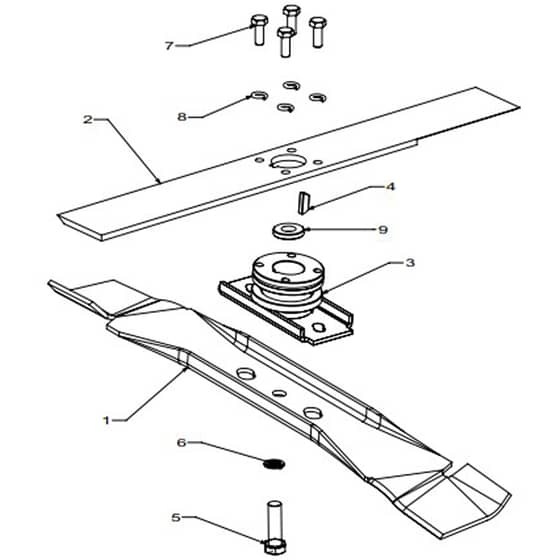 Masport 800AL - 973985 - Oct 2009 - 540mm Chipper & Bar Blade Assembly