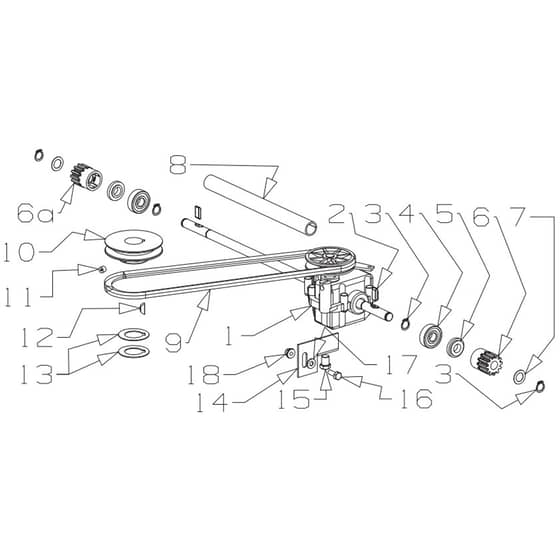Masport 800ST - 479987 - June 2008 7114028 - Gearbox Assembly