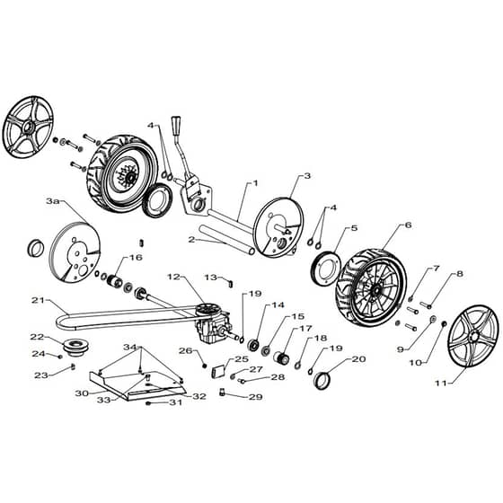 Masport 800ST - 579987 - June 2008 7114028 - Gearbox Assembly