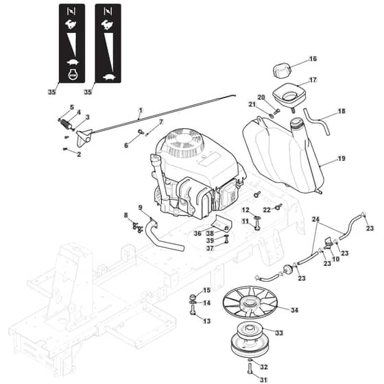 827H - 2013-2015 - 2T0065483/M13 - Mountfield Ride On Mower Engine Diagram
