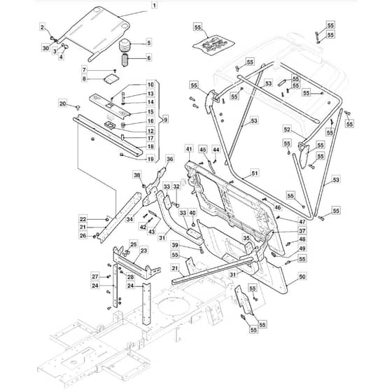 827HB - 2014 - 2T0075283/MFR - Mountfield Ride On Mower Frame Diagram