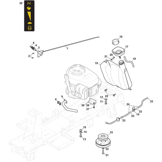 827M - 2024-2025 - 2T0052483/CAS - Mountfield Ride On Mower Engine Diagram