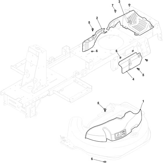 827M - 2024-2025 - 2T0052483/CAS - Mountfield Ride On Mower Guards Diagram