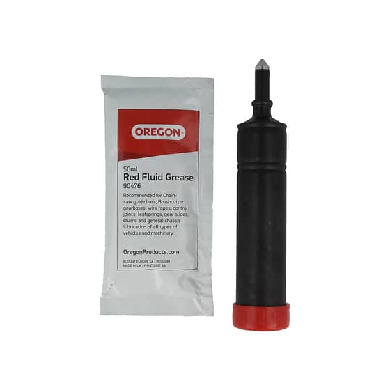 Genuine Oregon Grease Gun & Red Fluid Grease 50ml - 90484