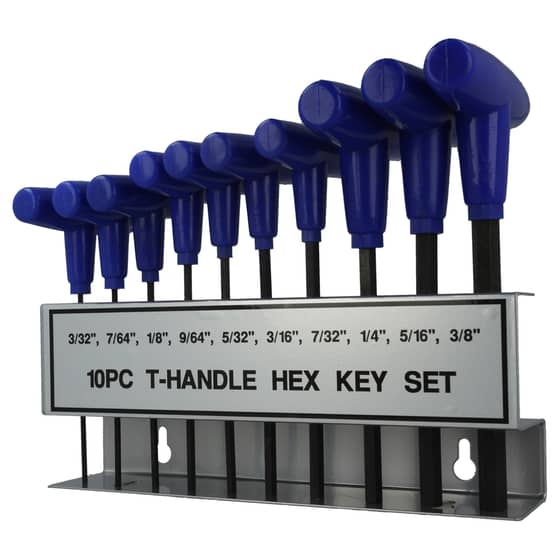 10 Piece T-Handle Hex Key Set (Imperial) In Stand