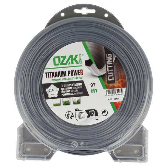 Genuine Ozaki Titanium Power 2.4mm x 97m Strimmer Line (5 Point)