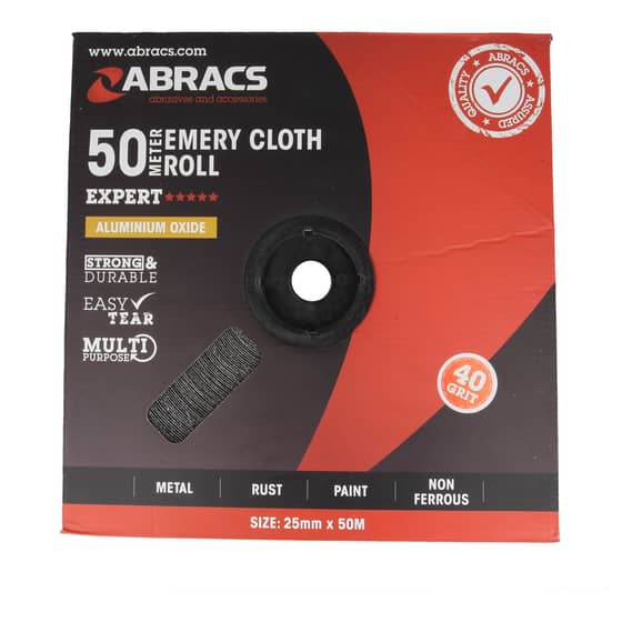 Emery Roll 40 Grit - 25mm x 50m