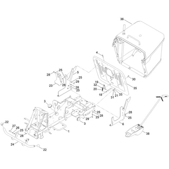Toro  81cm Rider - 75501 (322000000 - 322999999) Chassis and Grass Bag