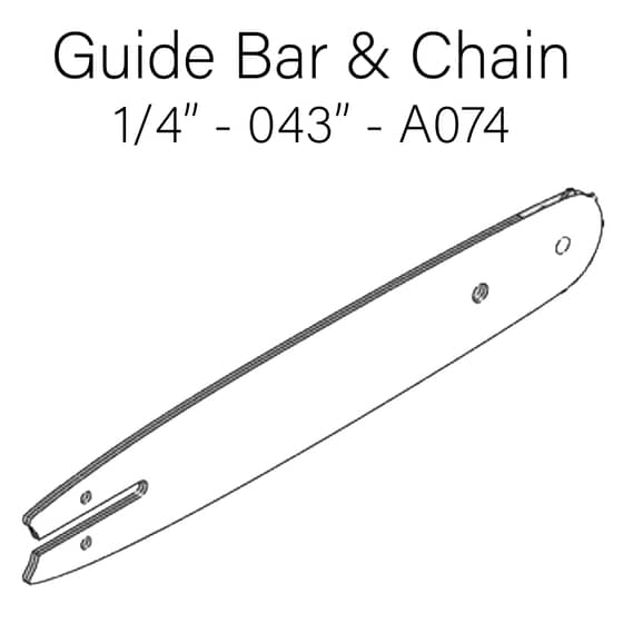 Stihl MSA70CB Chainsaw Guide Bar & Chain - 1/4" - 043" - A074