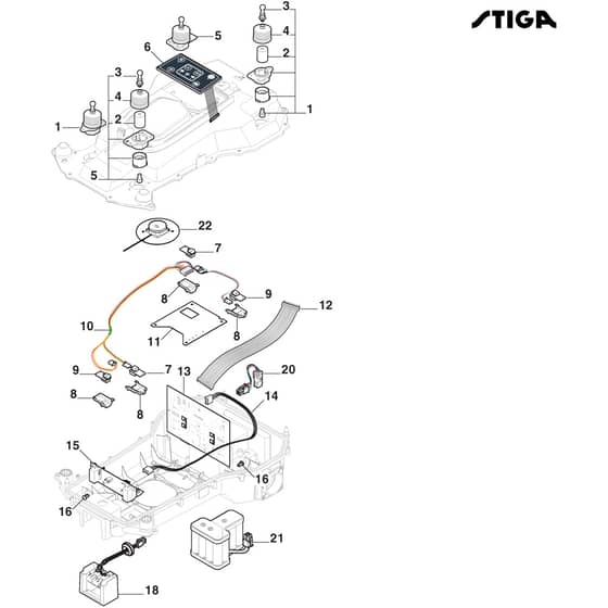 A 8 - 2025 - 2R7101528/UKS - Stiga Robot Mower Electrical Parts, Boards, Sensors and Displays Diagram
