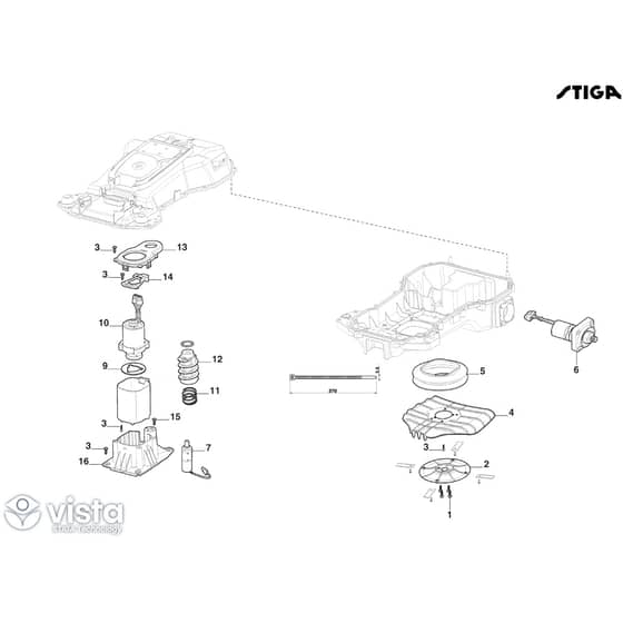 A 8v - 2026 - 2R7114028/ST1 - Stiga Robot Mower Blade Motor and Wheel Motors Diagram