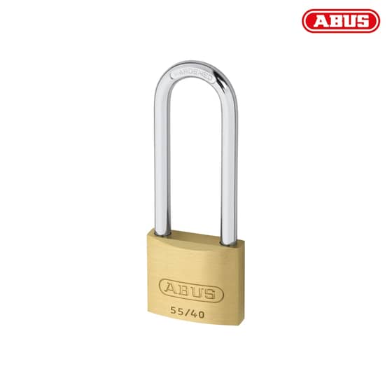 ABUS 55/40HB63 40mm Brass Padlock 63mm Long Shackle Carded - 35080