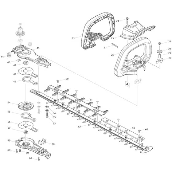 Makita AH1860 - 600mm Cordless Hedge Trimmer - Power Tool 02 Diagram