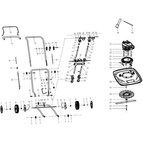 Cobra AIRMOW 51 PRO - Hover Mower Main Diagram