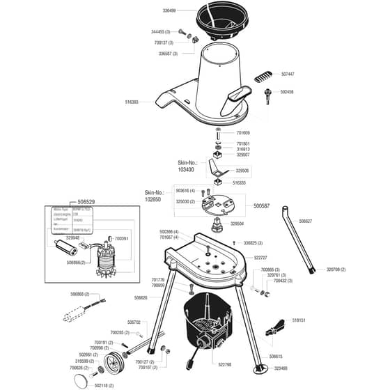 AL-KO H1300 S - 104604 - Main Assembly: from 8.1995